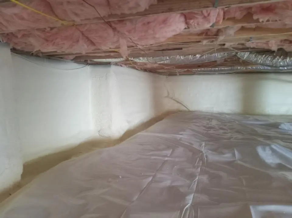 Crawl space encapsulation with closed-cell spray foam for Spray Foam Roofing in Tuttle